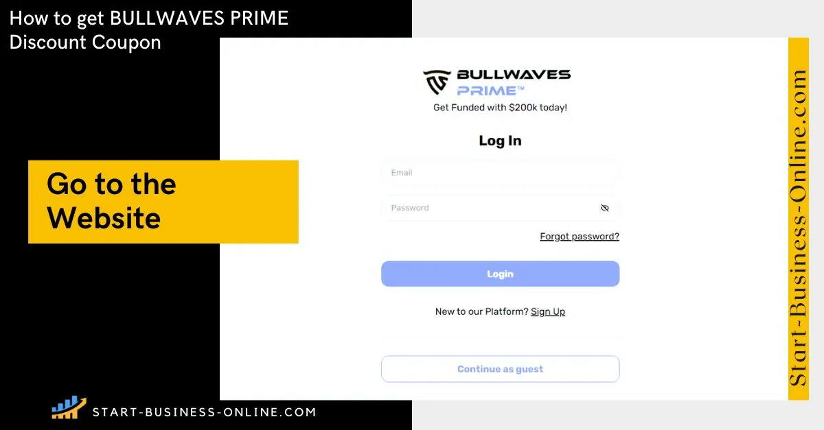 Apply the Bullwaves Prime discount coupon step 1